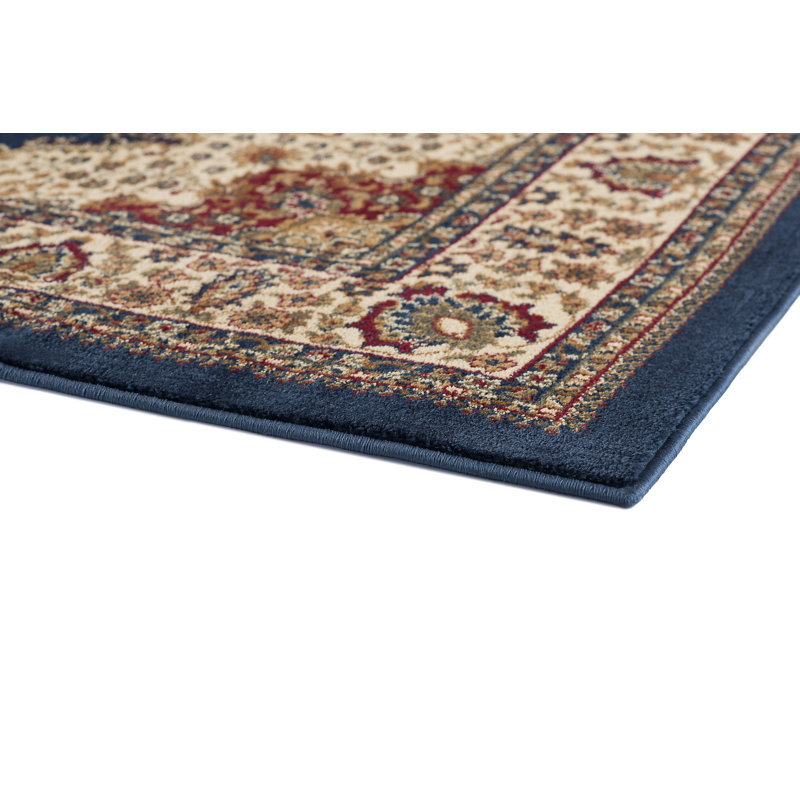 Ensemble de tapis 5 pièces - Bleu marine oriental traditionnel Frida: (1) 5 pi x 7 pi, (1) 2 pi x 3 pi 3 po, (1) 20 po x 60 po, (2) 20 po X 32 po