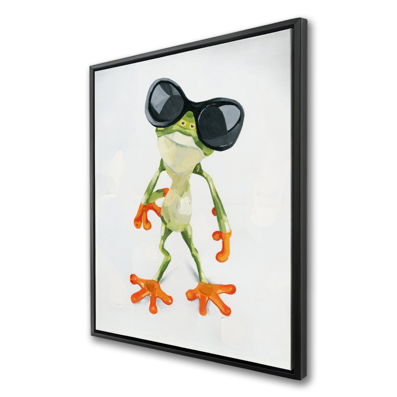 Drôle de grenouille avec des lunettes de soleil