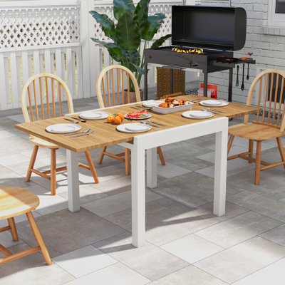 Square Extendable Outdoor Dining Table - 80 cm W 80 cm D