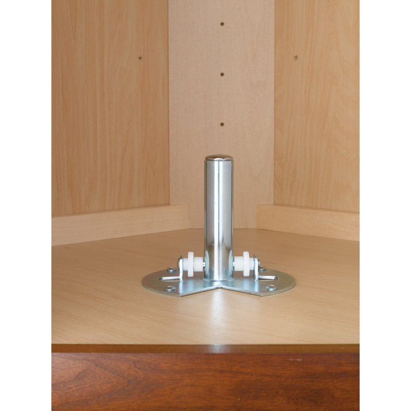 Rev-A-Shelf Polymer Full Circle 1-Shelf Lazy Susan with Bottom Mount Rotating Post for Corner Cabinets, 18" W, White