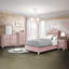Table de chevet 2 tiroirs rose