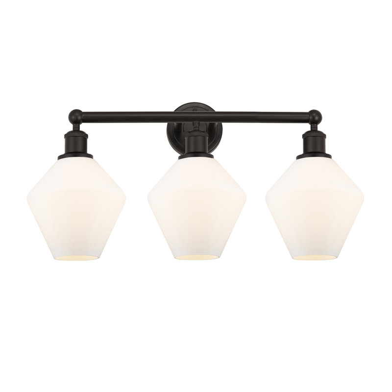Éclairage pour meuble-lavabo 3 lumières Amylea, Boîtier blanc mat, Bronze frotté à l'huile