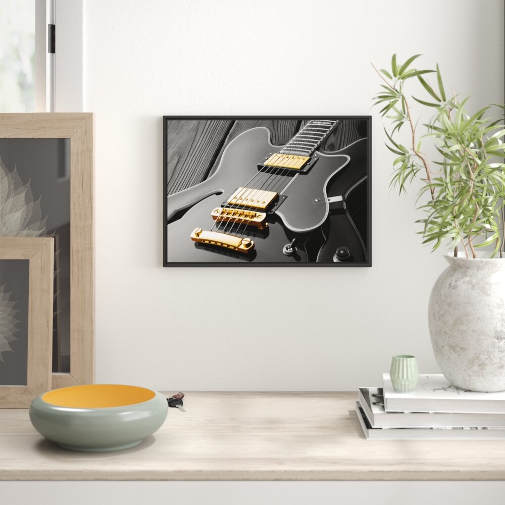 Gerahmtes Wandbild elegante E-Gitarre