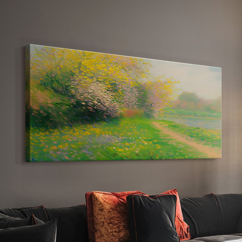 Série paysage - CLXI - Toile tendue avec châssis - Prêt à accrocher, H 20 po x l 40 po