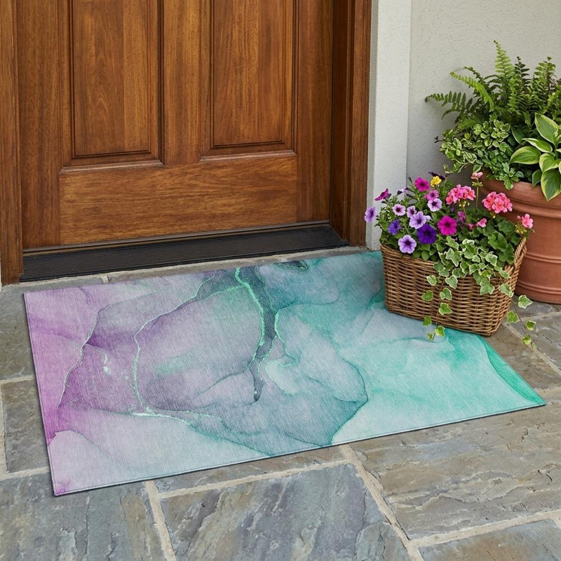 Tapis extérieur lavable antidérapant 3 pi x 5 pi vert