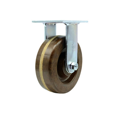 6 Inch High Temp Phenolic Wheel Rigid Caster with Roller Bearing Service Caster