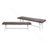 Outdoor Carlisle Benches, Sandblasted Dark Brown + White(Set of 2)-1979344024