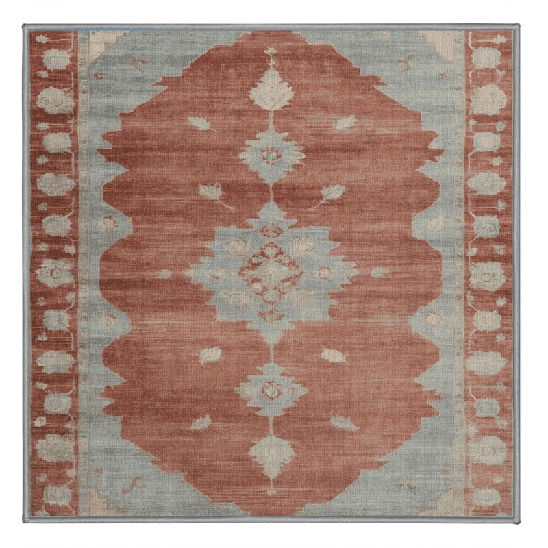 Tapis gris lavable à la machine, Carré 3 pi