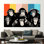 Abstrait art singe: décoration murale animal tendance avec des singes sages sur une toile vibrante