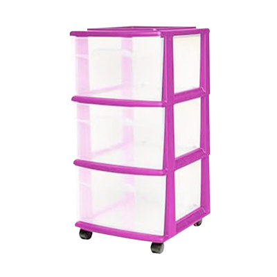 3-Tier Clear Plastic Storage Organizer Cart