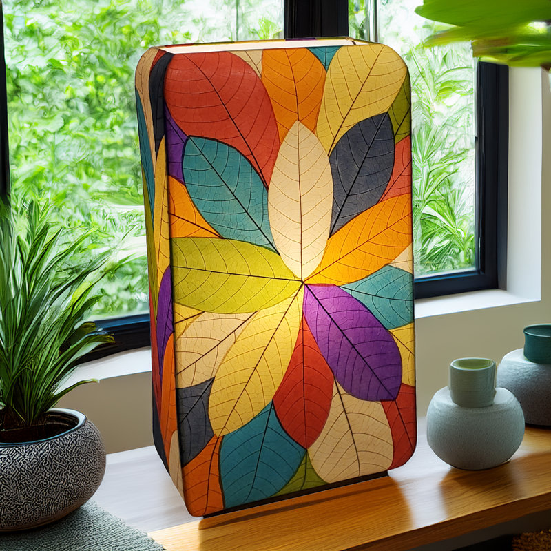 Rebersburg Cocoa Leaves Novelty Lamp, Multi Color