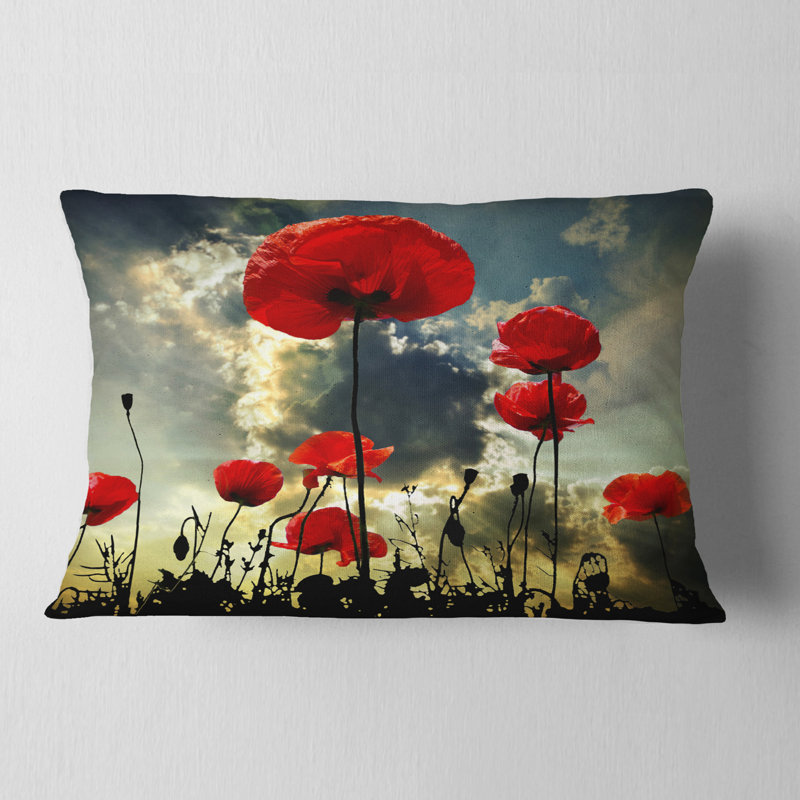 Coussin lombaires floral sur fond thunderstorm