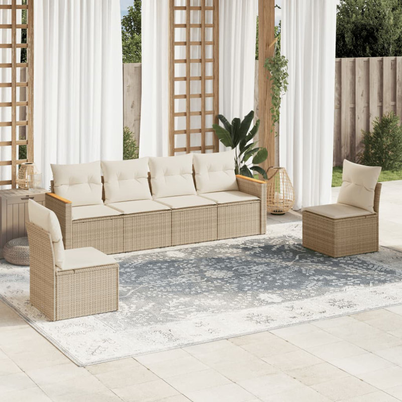 Ensemble de canapé de jardin Vidaxl beige, blanc crème