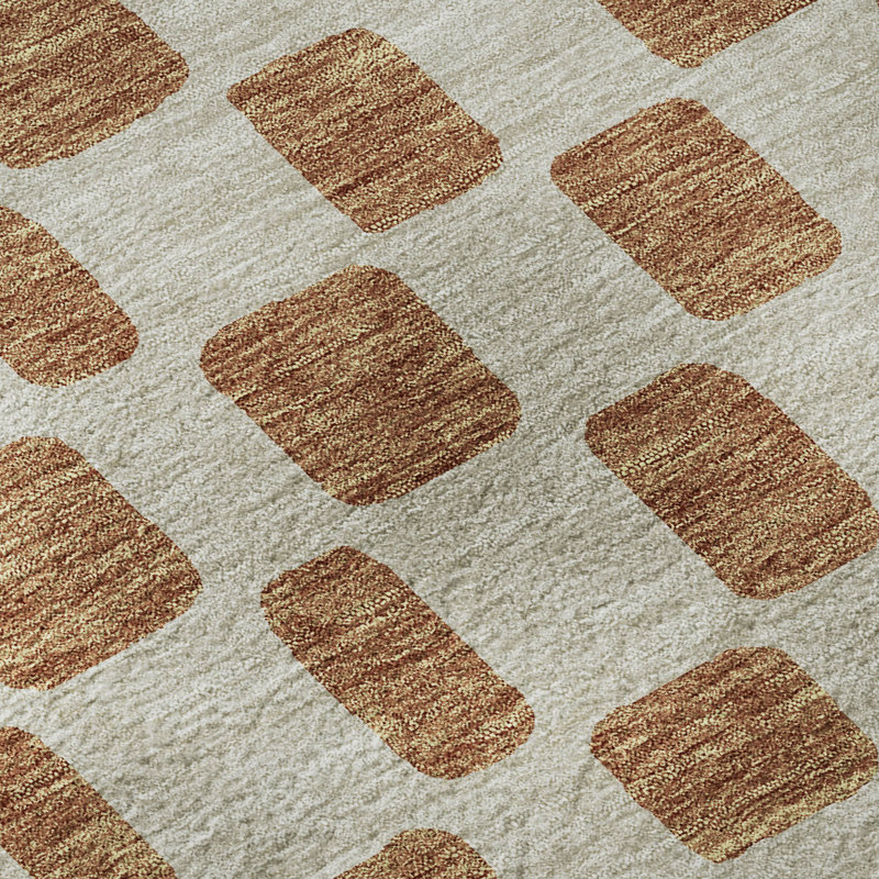 Tapis terre cuite lavable à la machine Premium Prisco, Rectangle 2 pi 6 po x 3 pi 10 po