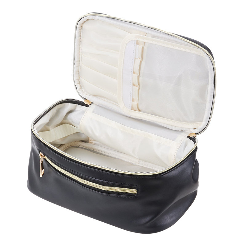 PU Leather Travel Case + Portable, Black