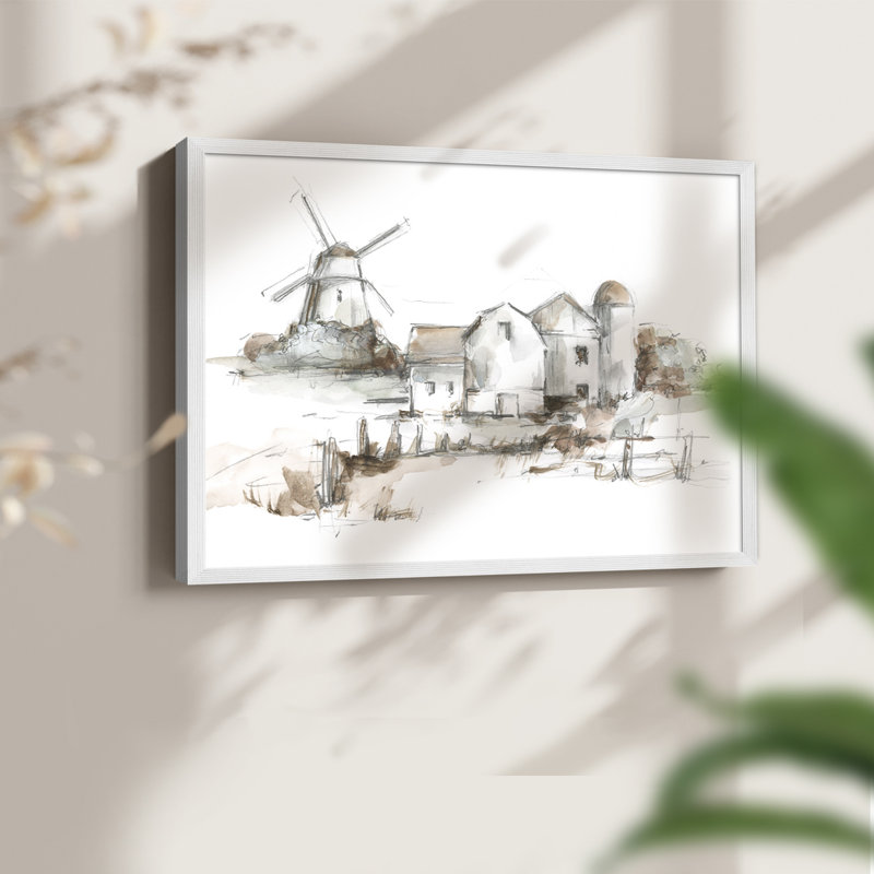 Old Mill Farm II -Framed Print - Restickable, H 16 po x l 20 po, Blanc