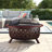 Mast Round Wood-Burning Bronze Finish Crossweave Fire Pit with Screen and Poker-1251859383