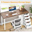 Bureau d'ordinateur à 5 tiroirs, bureau rustique avec rangement-1827437410
