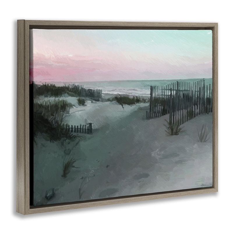 Cadre flottant Dunes Horizon At Sunset, design par Charles Swinford, H 17 po x l 21 po, Cadre flottant orme Montalcino