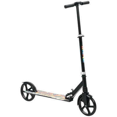 AIYAPLAY Kids Scooter, Foldable Kick Scooter w/ Adjustable Handlebar, Black