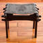 Tabouret d'appoint en bois et cuir