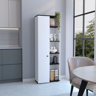 Armoire de cuisine avec cinq tablettes intérieures et extérieures