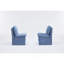 Chaise de salle à manger rembourrée en lin avec roulettes et espace de rangement - ensemble de 2-824654458