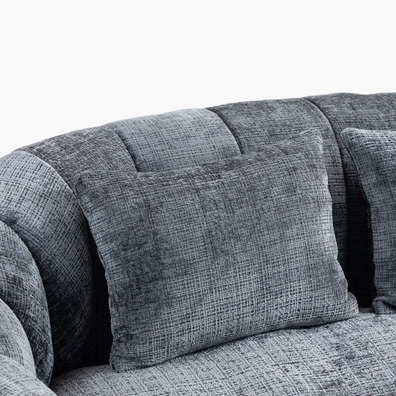 Causeuse Canny, Gris, H 24,8 po x l 55 po x P 37,4 po