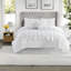 Elegant White King Bedding Sets, 100% Polyester With Pleated Tufted Design