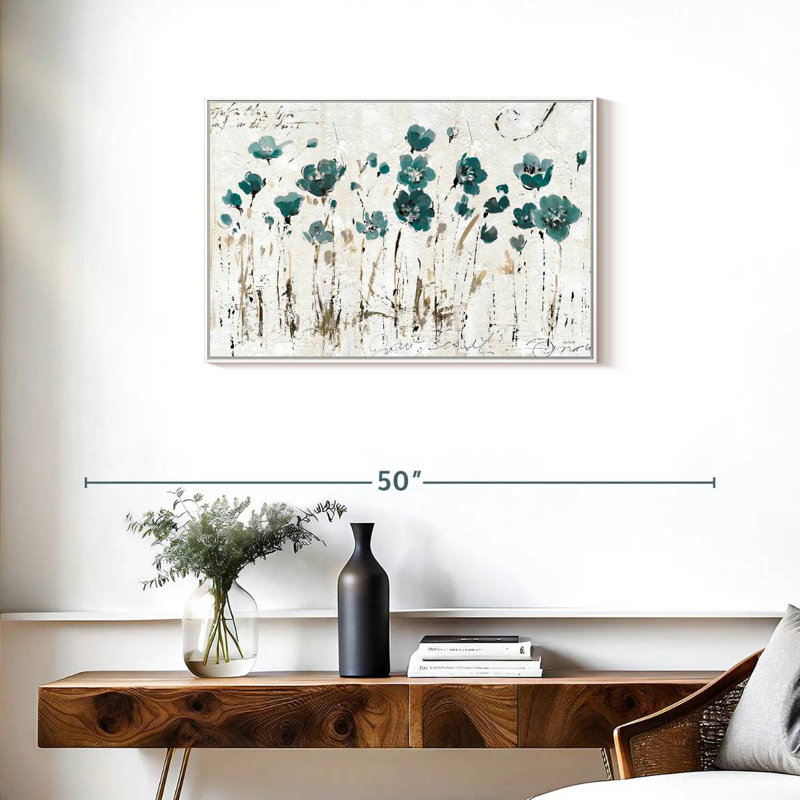 Leota Balance VI - bleu, Cadre flottant blanc, 31 po x 21 po