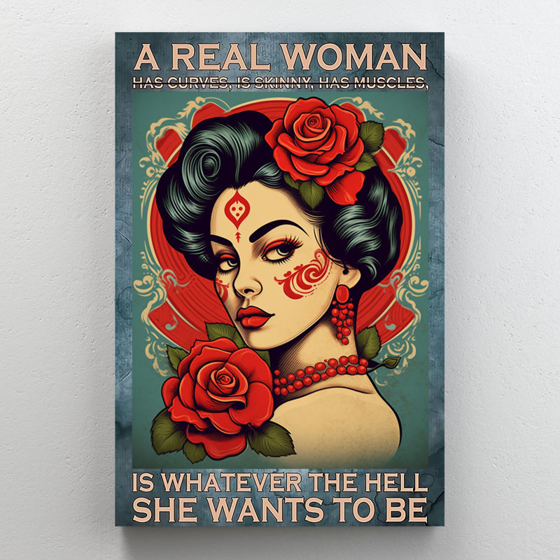 «A Real Woman», impression sur toile, H 14 po x l 11 po x P 1,25 po