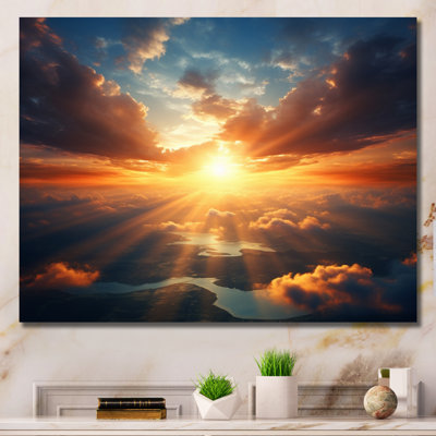 " Yellow Blue Sunrise Rays Of Hope II "