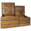 Storage Crate Set 2 Pieces Solid Mahogany Wood