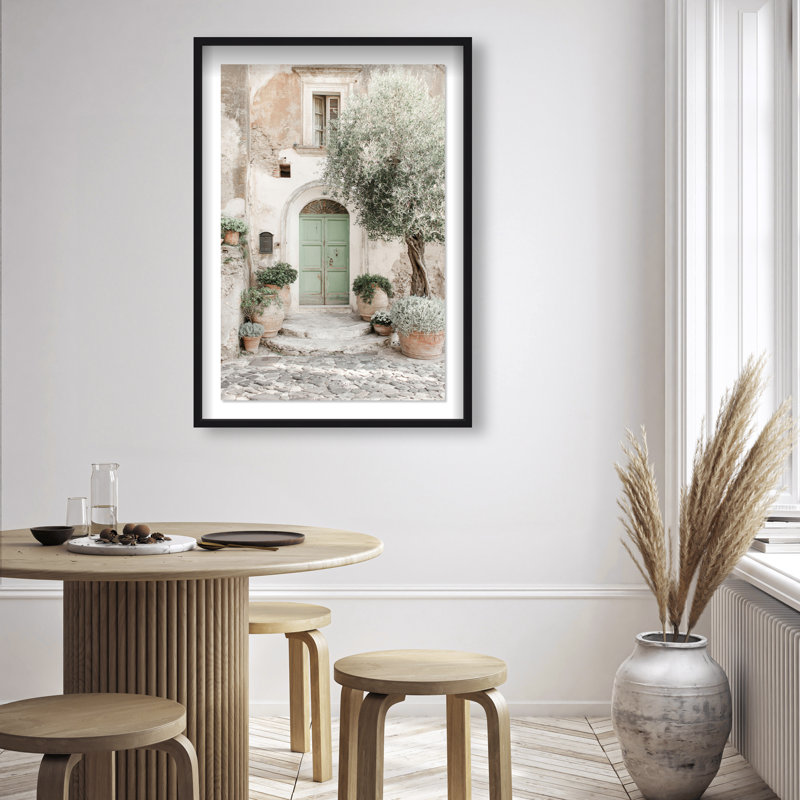 Mint Door I Shadowbox Architecture Print by Oliver Gal, Black Frame, 10 x 15, 21.5"H x 31.5"W, White Shadowbox