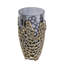 Vase de table 15 "en aluminium et verre noir et doré