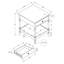 Table d'appoint, table d'appoint à 2 niveaux, table de chevet carrée, petite table de chevet