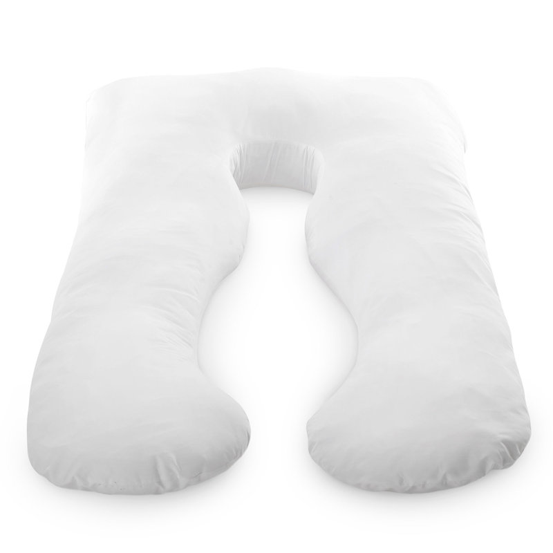 White Hypoallergenic U-Shaped Maternity Body Pillow