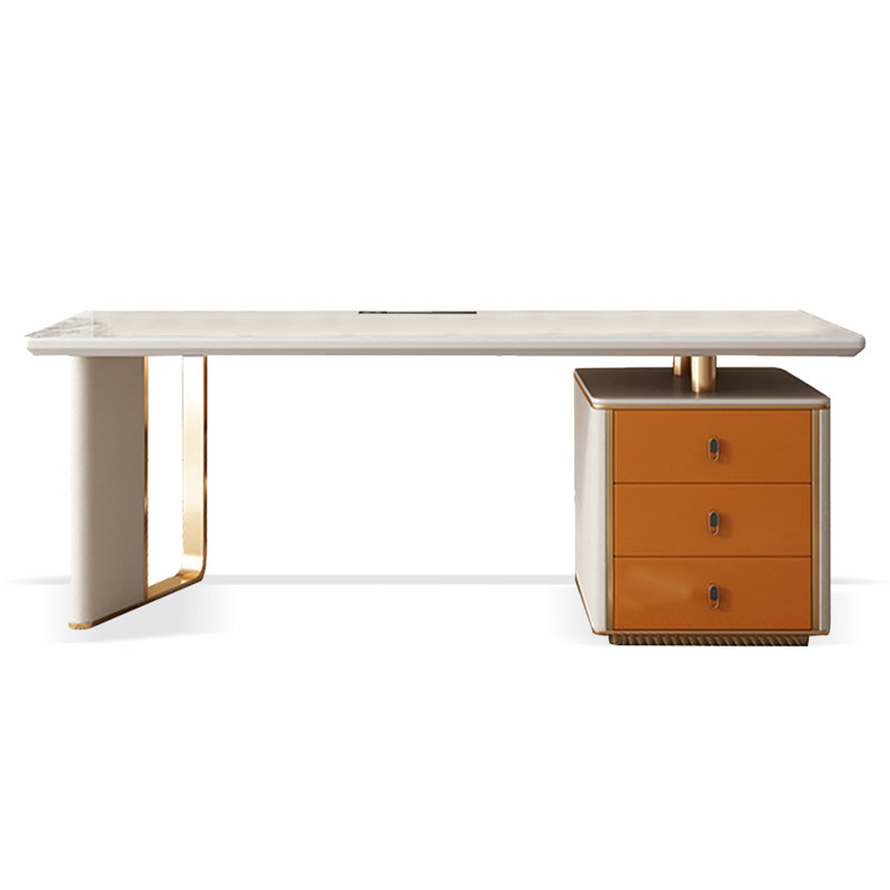 Bureau de comptoir léger et luxueux, 29.53" H x 55.12" W x 27.56" D, Orange