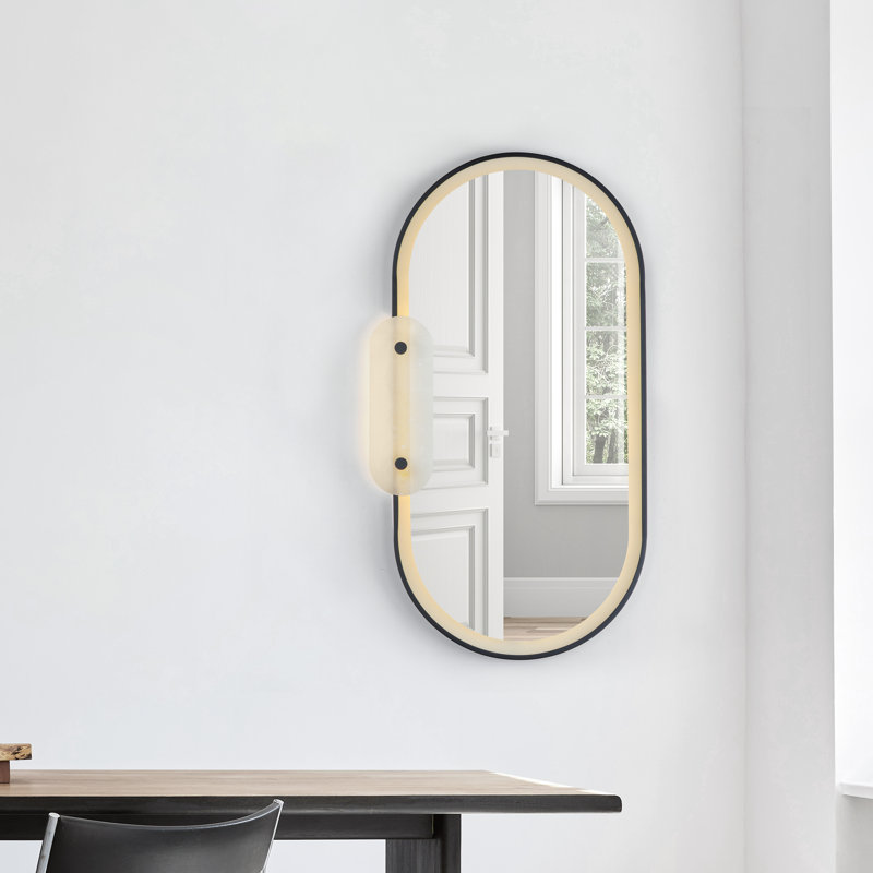 Stonewall Flat Metal Lighted Wall Mirror