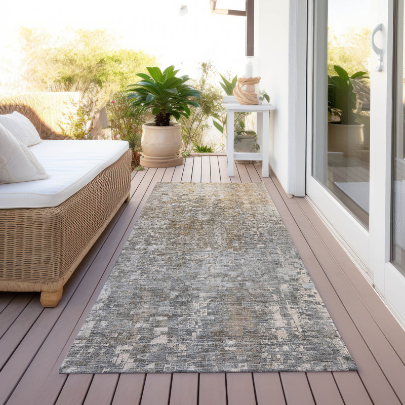 Jurnee Abstract Indoor / Outdoor Rug, Runner 2'3" x 7'6"