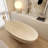 65''Solid Solid Surface Bathtub, Freestanding Soaking Bathtub-111987427