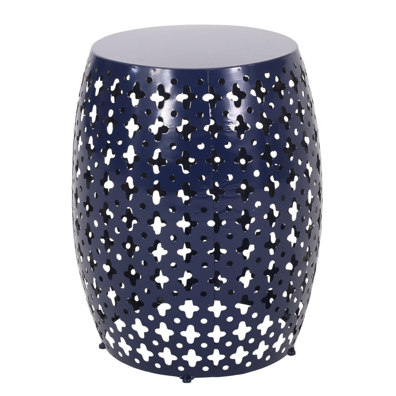 Modern Metal Table In Navy Blue - , Iron Cut, 16.50W X 16.50D 20.50H, No Assembly Trouble Side Modern, Frame, Required