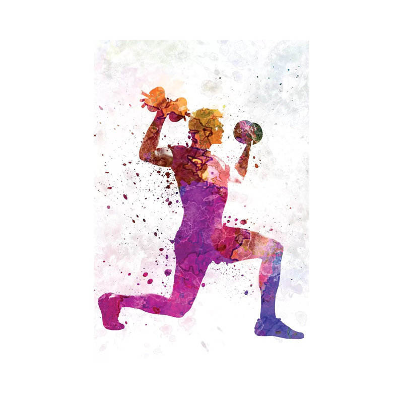 Reproduction d'art sur toile tendue, "Man man exercing musculation" par Paul Rommer, H 40 po x l 26 po x P 1,5 po