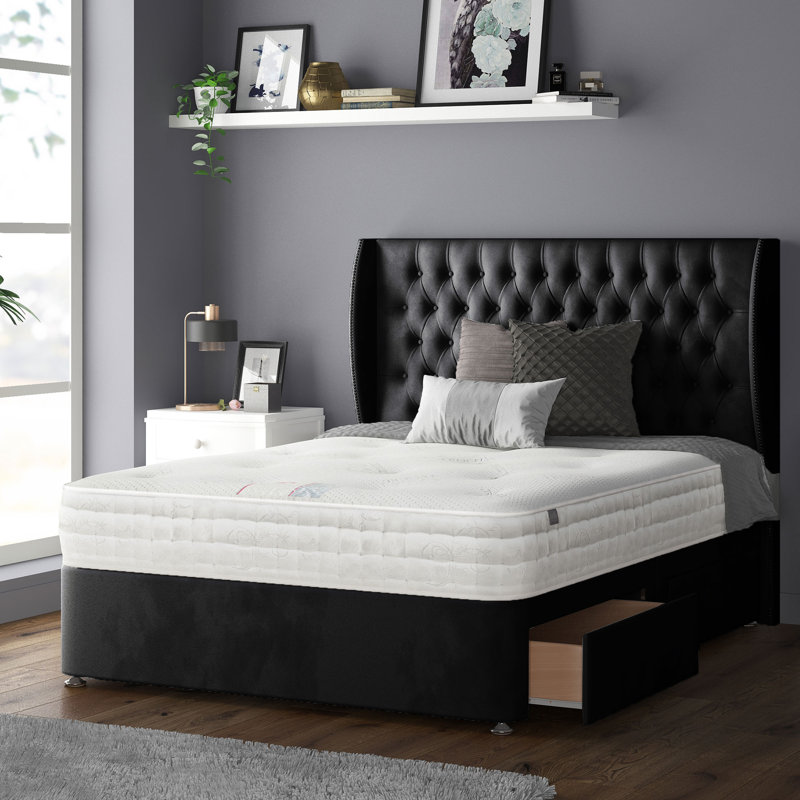 Mandalay Upholstered Headboard, Super King (6'), Black