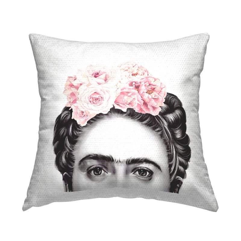 Coussin d'extérieur Frida With Pink Roses
