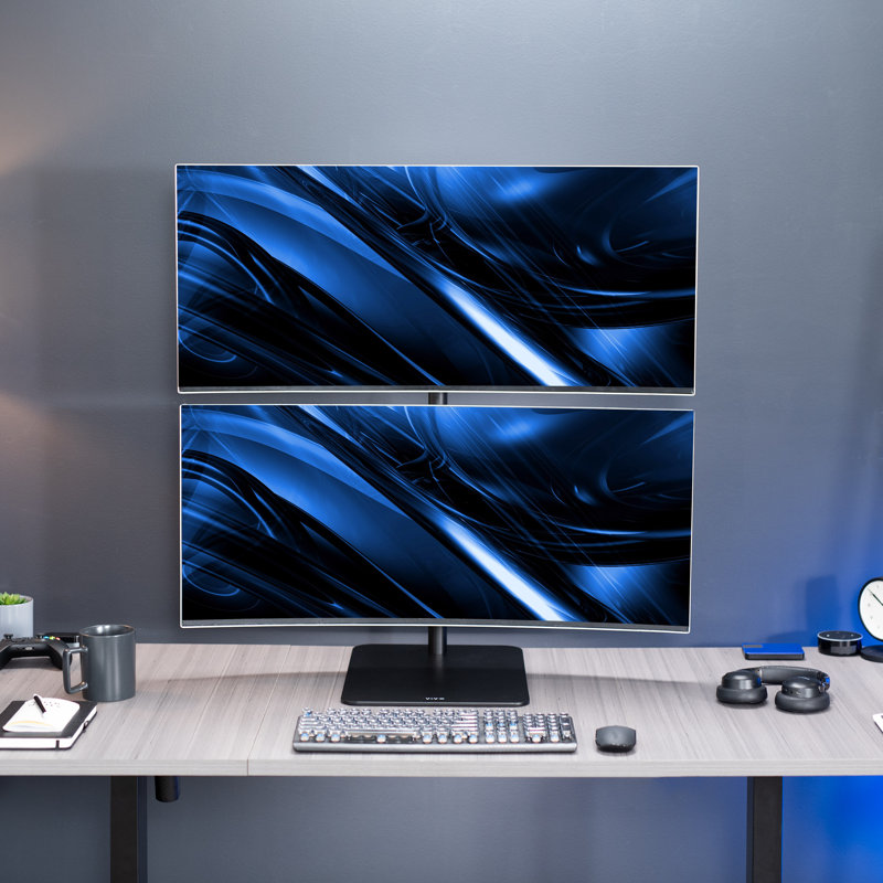 Support de bureau noir avec tablettes Vivo pouvant supporter jusqu'à 25 lb