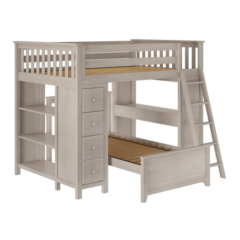Katelin Kids Full Over Twin Bunk Bed with Drawers, Stone
