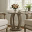 Table de bout ronde en bois, table de chevet décorative pour petit salon-123303299-123303300