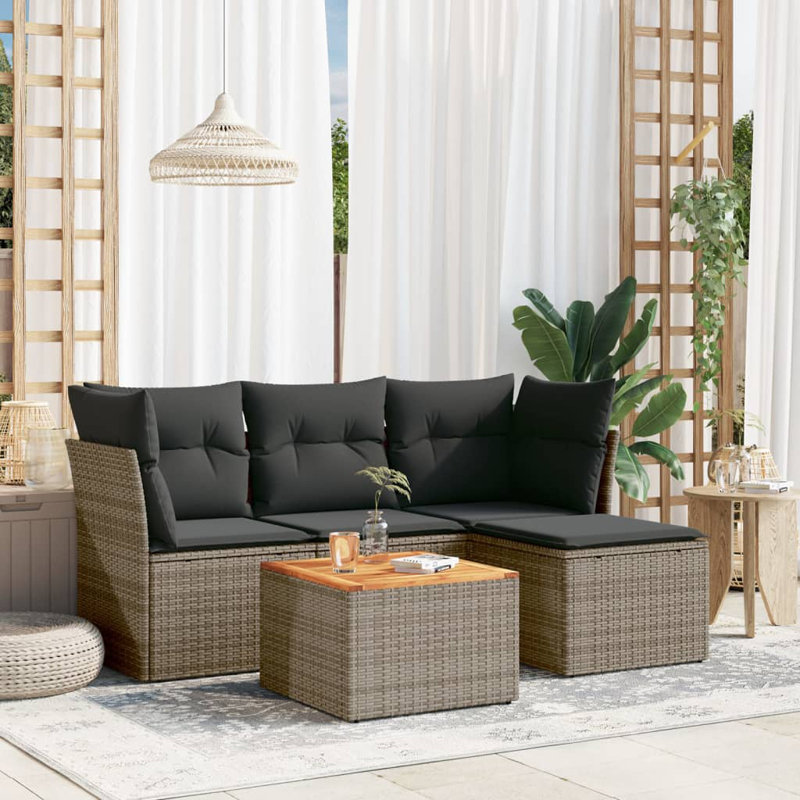 Ensemble de canapé de jardin Vidaxl gris