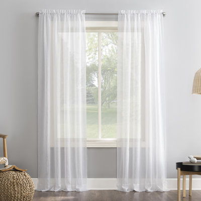 Maxon Crushed Sheer Voile Rod Pocket Curtain Panel